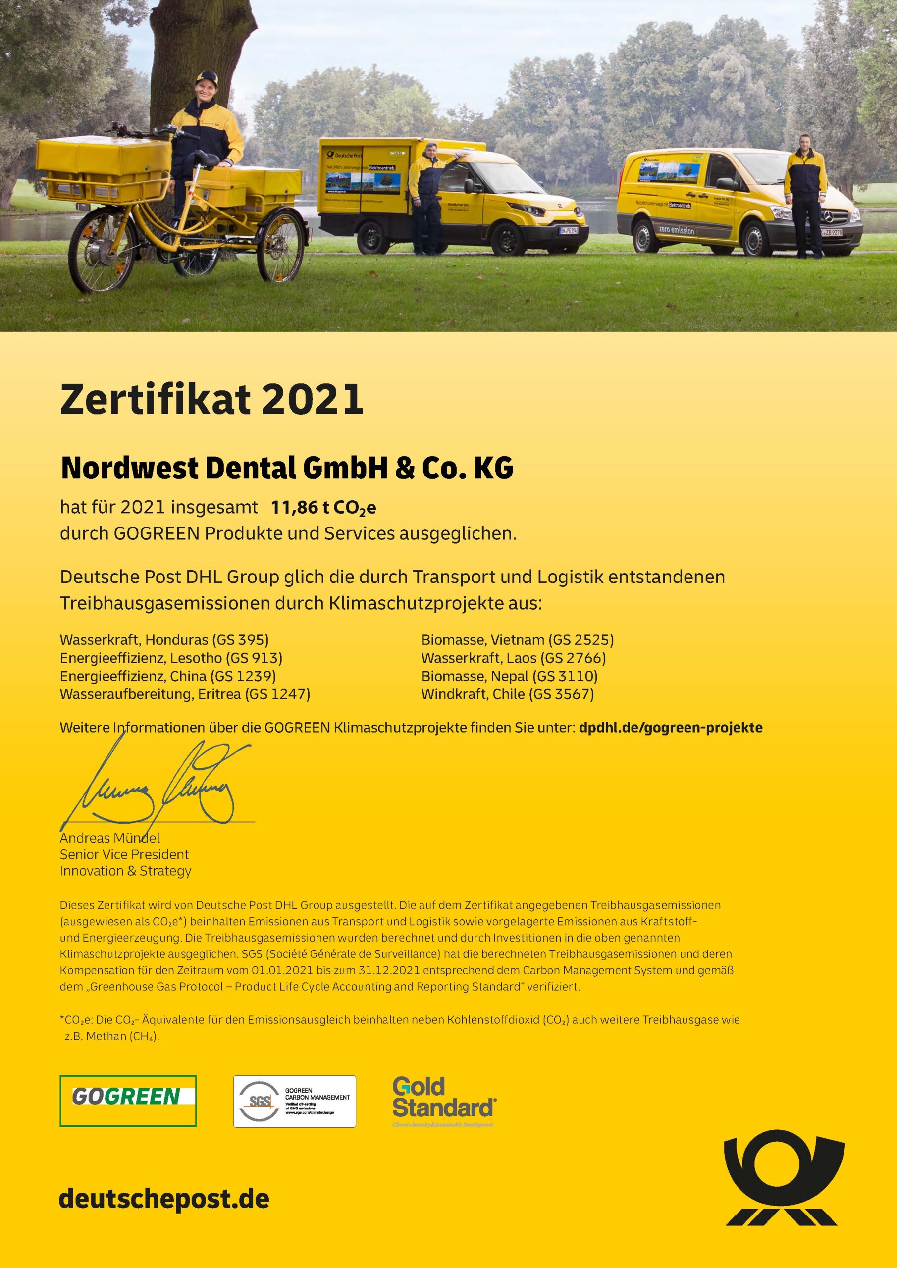 Das GoGreen Zertifikat 2021