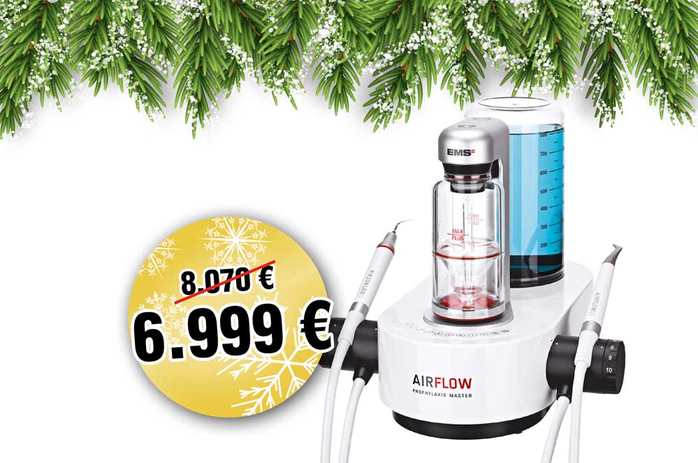 Das Prophylaxe-Gerät AIRFLOW Prophylaxis Master von EMS am 6. Dezember 2021 für nur 6.999 €.