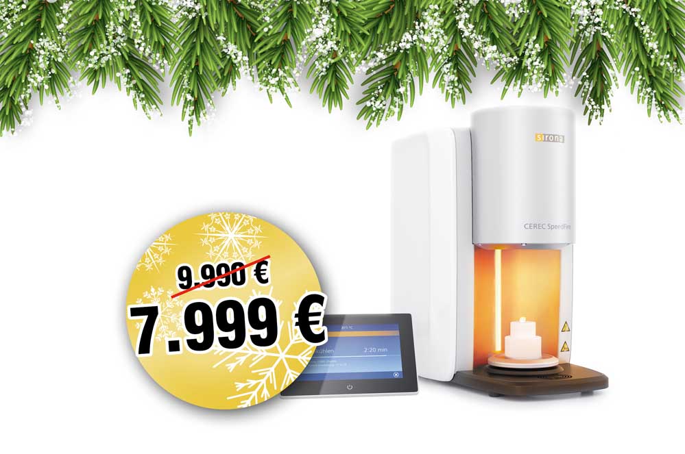 Der Sinterofen CEREC SpeedFire von Dentsply Sirona am 10. Dezember 2021 zum Top-Preis von 7.999 €.